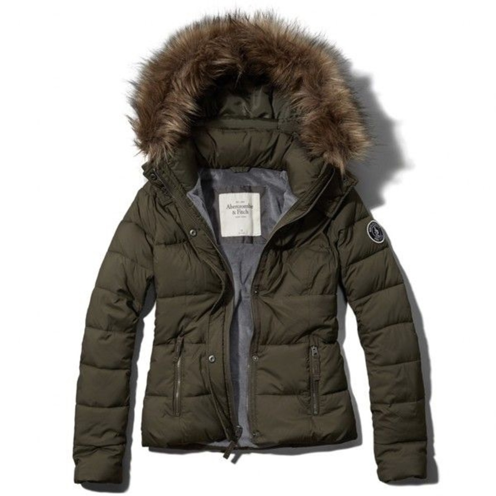 WOMENS OLIVE GREEN ABERCROMBIE WINTER COAT ! - Picture 8 of 8